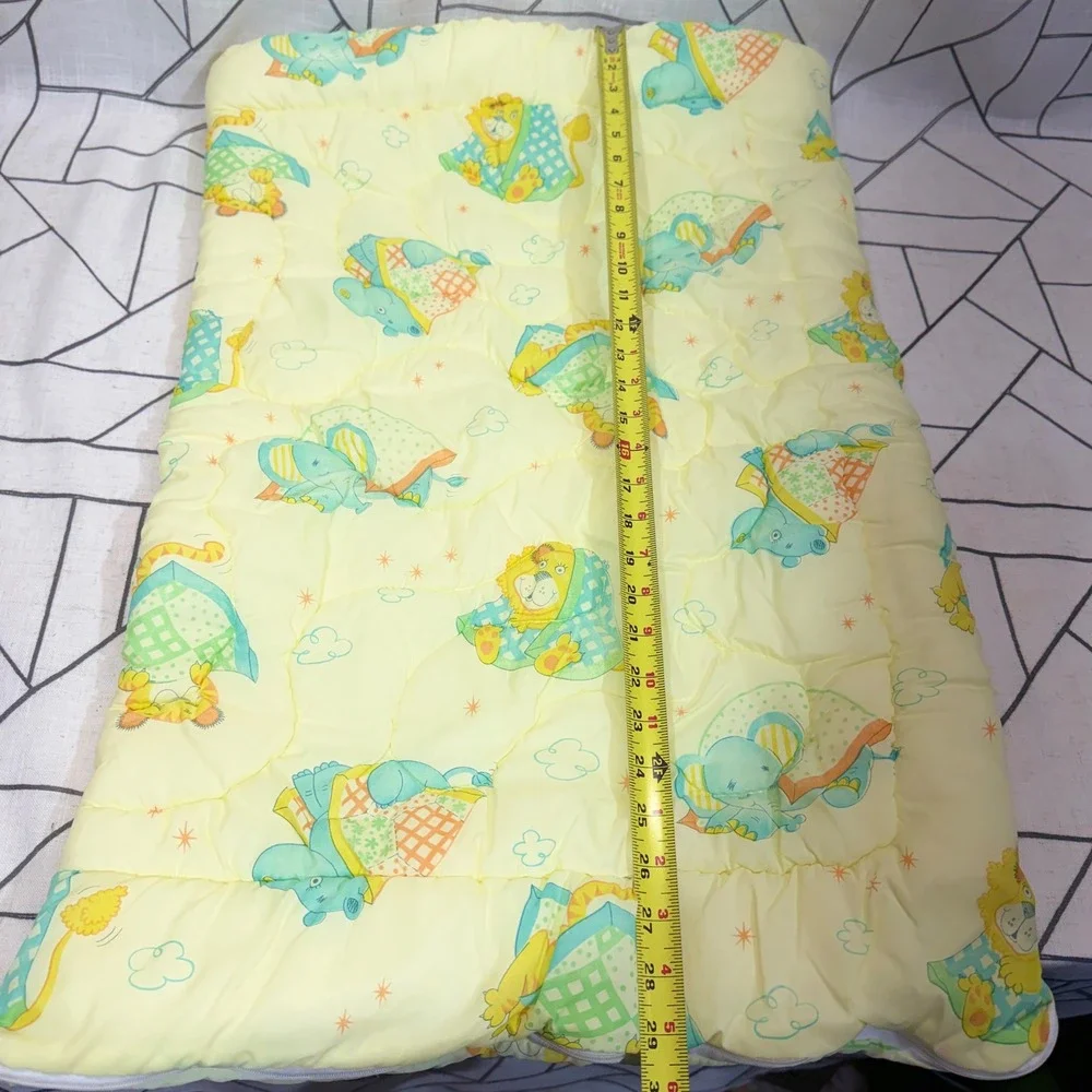 Vintage Baby Sleeping Bag Bunting One Size Yellow Lion Elephant‎ Quilted Zipper